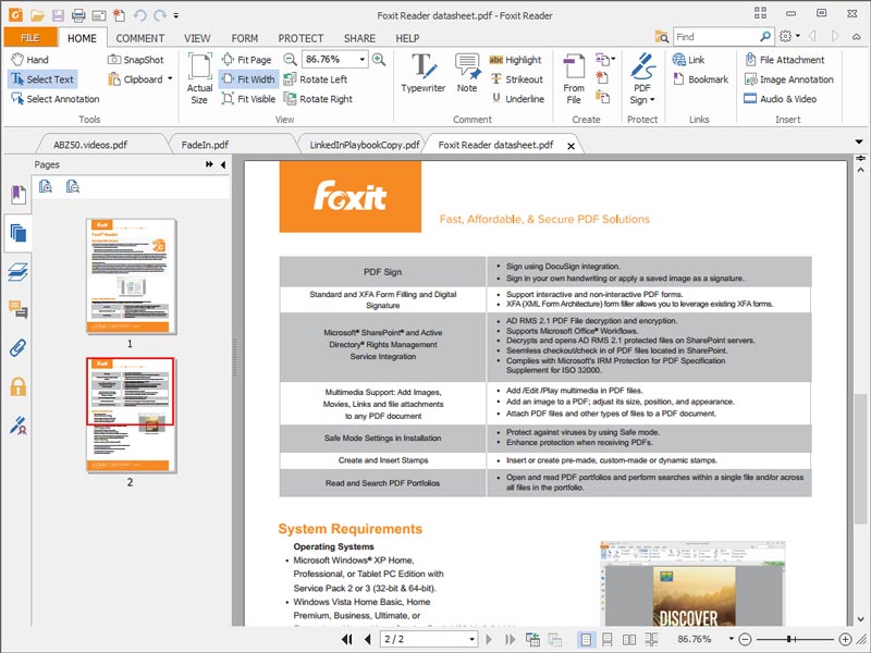 foxit pdf reader for windows 7