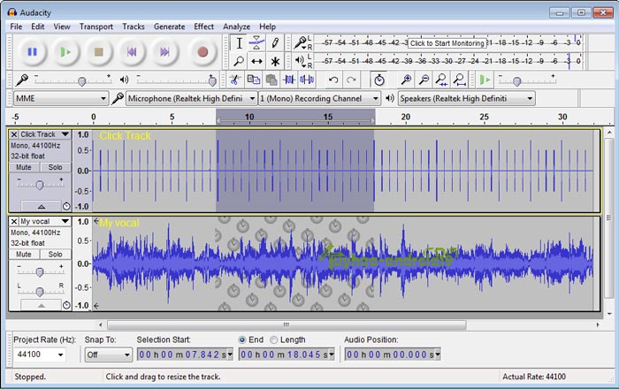 audacity for mac software playthrough