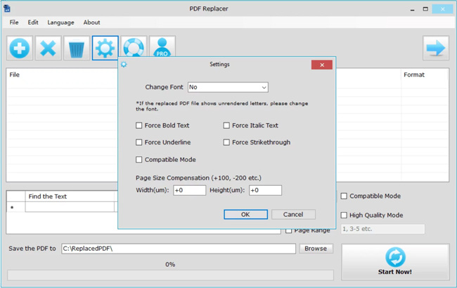 Download PDF Replacer Pro Interface